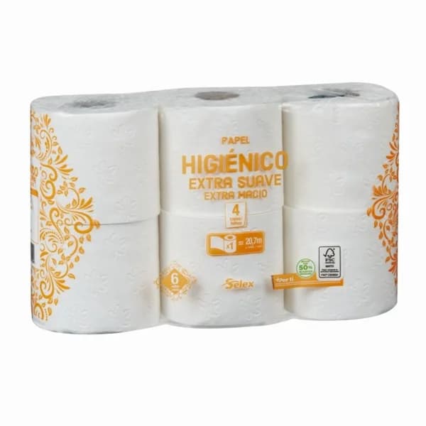 Papel Higiénico Cuatro Capas  6Rollos - 1 ud - Imagen del producto en Findit