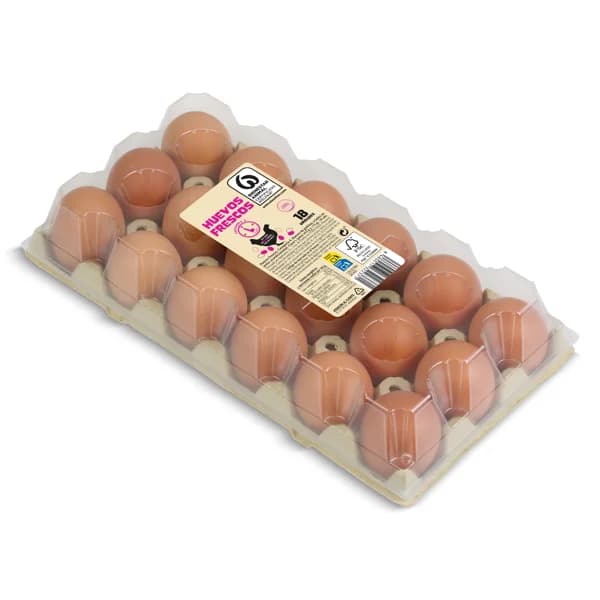Huevos frescos categoría A clase L Dia 18 unidades - 17.98 ud - Imagen del producto en Findit
