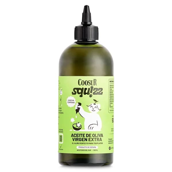 Aceite de oliva virgen extra squizz Coosur botella 500 ml - 0.5 l - Imagen del producto en Findit