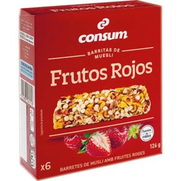Barritas de Muesli con Frutos Rojos - 0.13 kg - Imagen del producto en Findit