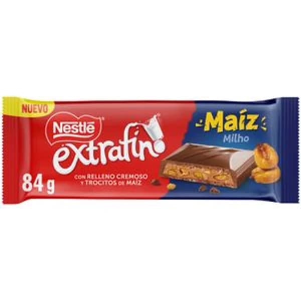 Chocolate con Leche Relleno de Trocitos Maiz - 0.08 kg - Imagen del producto en Findit