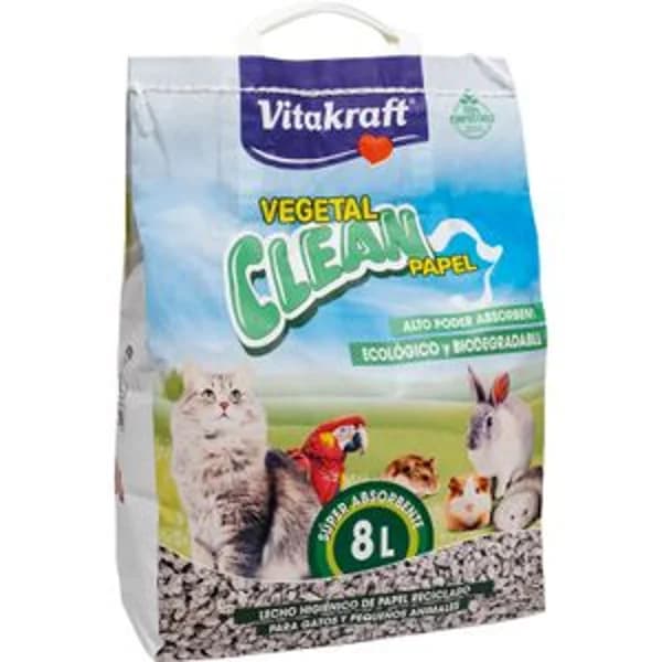 Lecho vegetal mascotas Clean Papel - 8.02 l - Imagen del producto en Findit