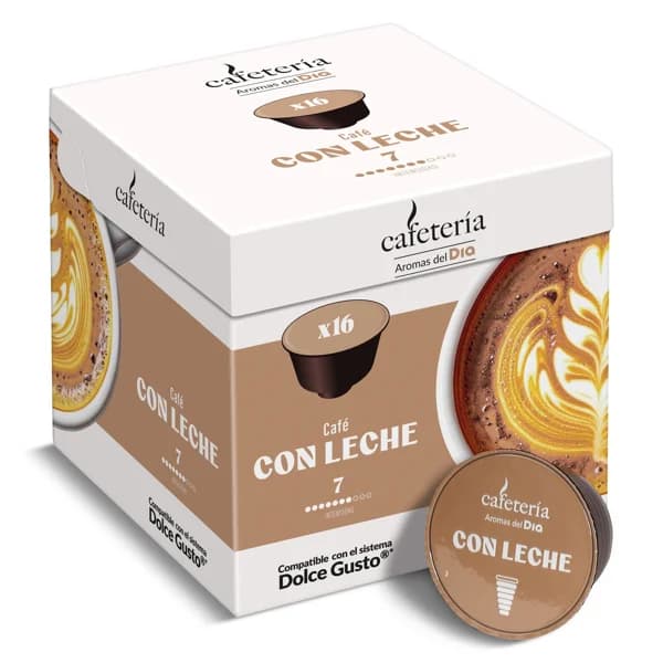 Café con leche en cápsulas Dia Cafetería caja 16 unidades - 16.14 ud - Imagen del producto en Findit