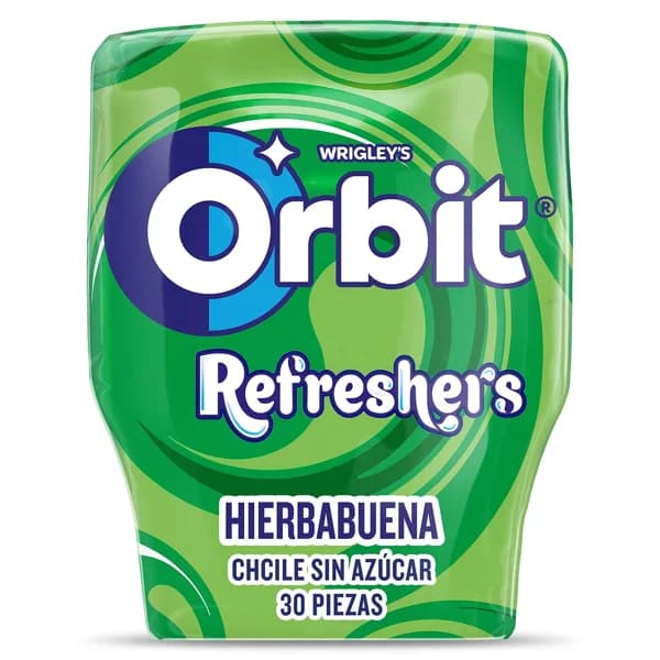 Chicles sabor hierbabuena sin azúcar refreshers Orbit bote 30 unidades - 28.85 ud - Imagen del producto en Findit