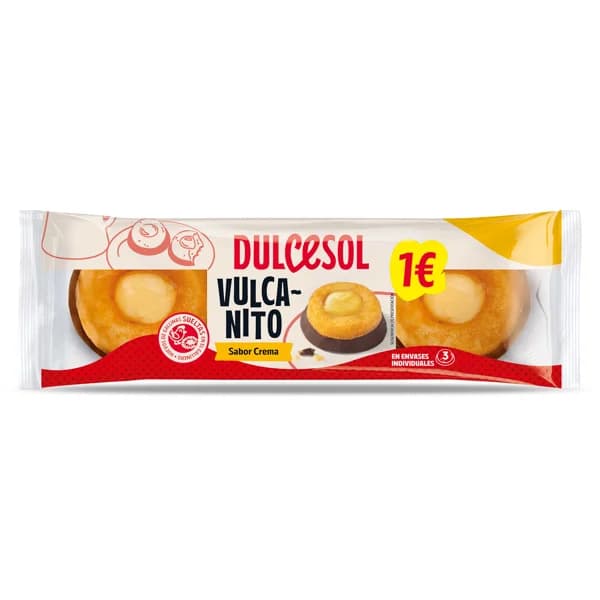 vulcanitos de crema Dulcesol bolsa 143 g - 0.14 kg - Imagen del producto en Findit