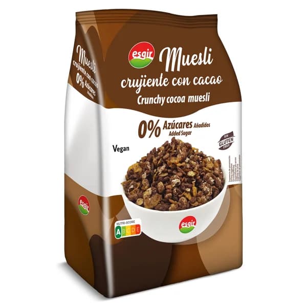 Muesli crujiente con cacao sin gluten Esgir bolsa 300 g - 0.3 kg - Imagen del producto en Findit