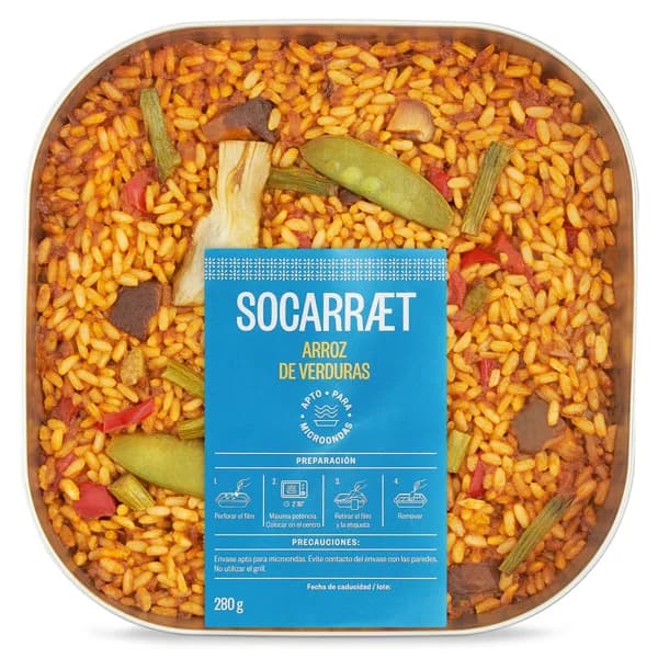 Arroz cocido con verduras Socarraet bandeja 280 g - 0.28 kg - Imagen del producto en Findit