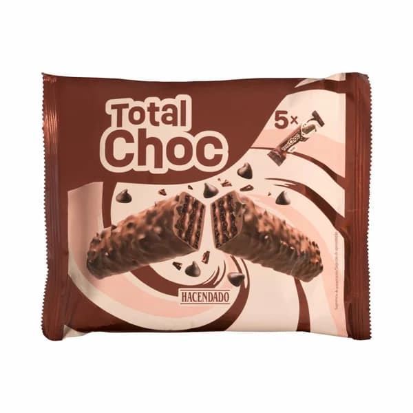 Barritas de barquillo Total Choc Hacendado bañadas de chocolate con leche - 0.16 kg - Imagen del producto en Findit