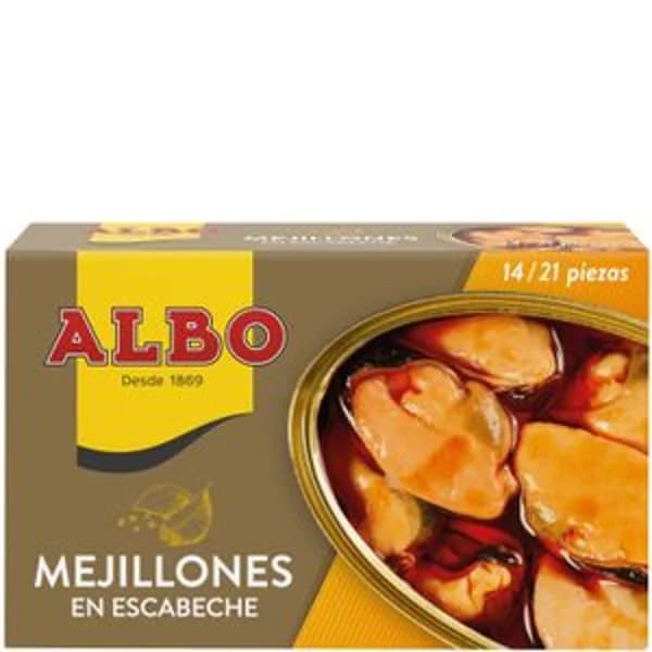 Mejillones en escabeche 15/19 piezas lata 115g - 0.07 kg - Imagen del producto en Findit
