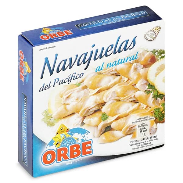 Navajuelas del Pacífico al natural Orbe lata 63 g - 0.06 kg - Imagen del producto en Findit
