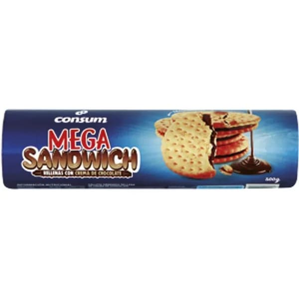 Mega Sandwich Rellena Chocolate - 0.5 kg - Imagen del producto en Findit