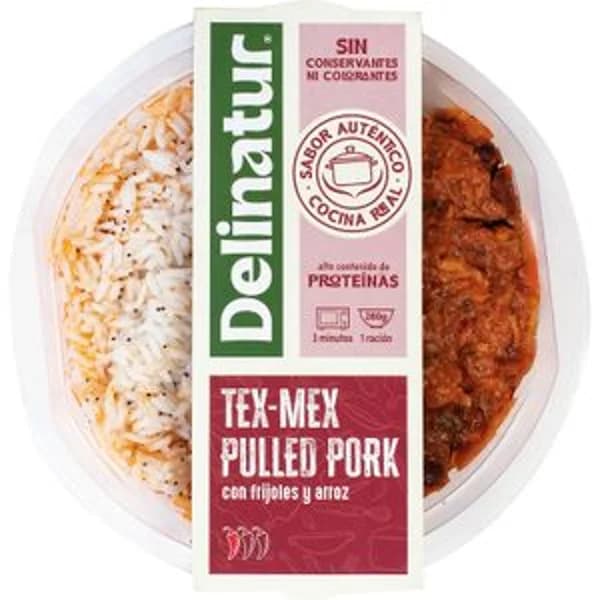 Tex-Mex Pulled Pork Con Frijoles y Arroz - 0.28 kg - Imagen del producto en Findit