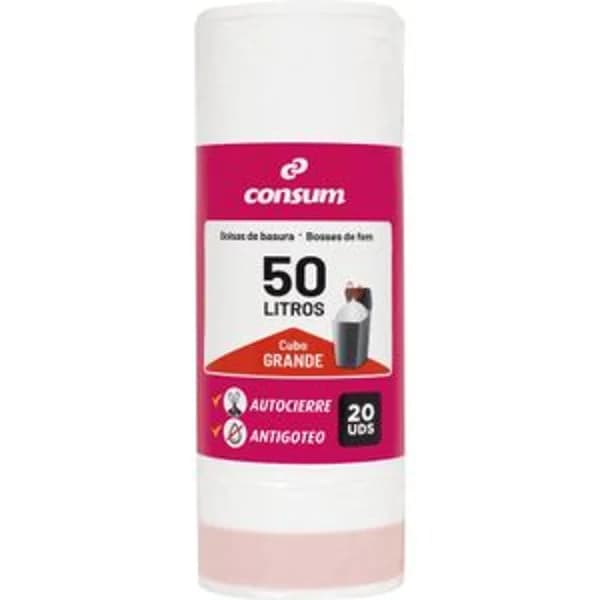Bolsa Basura Autocierre Blanca de 50 Litros - 20.45 ud - Imagen del producto en Findit