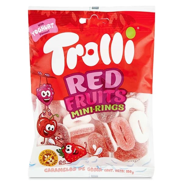 Golosinas mini aros de fresa y nata Trolli bolsa 100 g - 0.1 kg - Imagen del producto en Findit