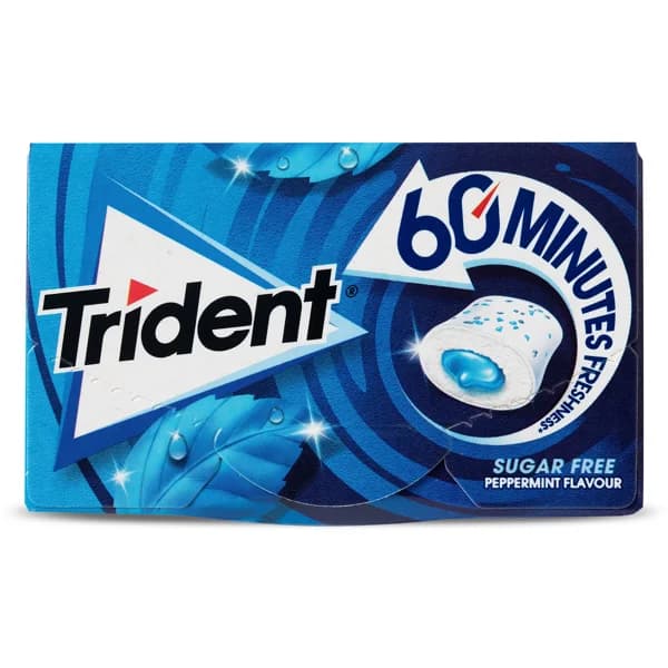 Chicles sabor menta 60 minutos sin azúcar Trident caja 22 g - 0.02 kg - Imagen del producto en Findit
