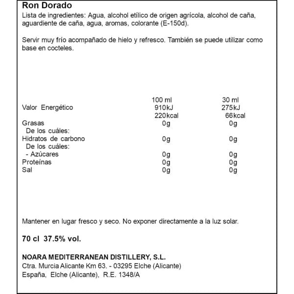 Ron Dorado 700ML - 0.7 l - Imagen del producto en Findit