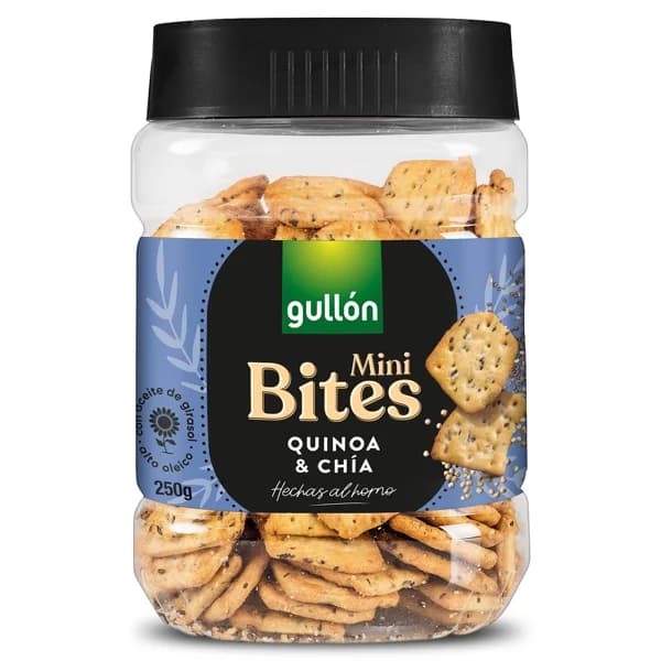 Galletas saladas con quinoa y chía Gullón bote 250 g - 0.25 kg - Imagen del producto en Findit