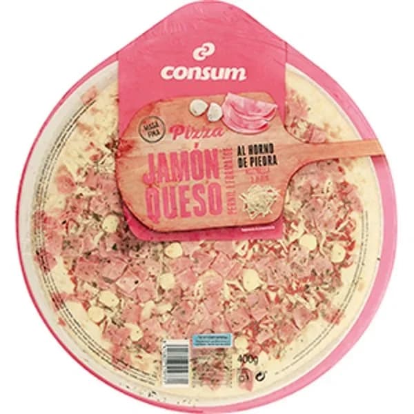 Pizza Jamón y Queso al Horno de Piedra - 0.4 kg - Imagen del producto en Findit
