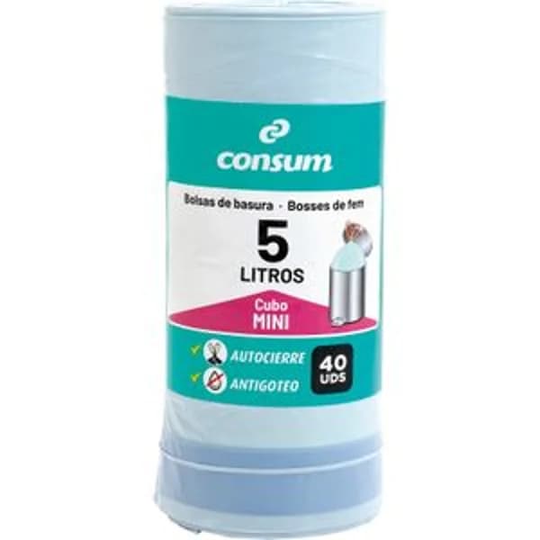 Bolsa Basura Autocierre Cubo Mini 5 Litros - 35 ud - Imagen del producto en Findit