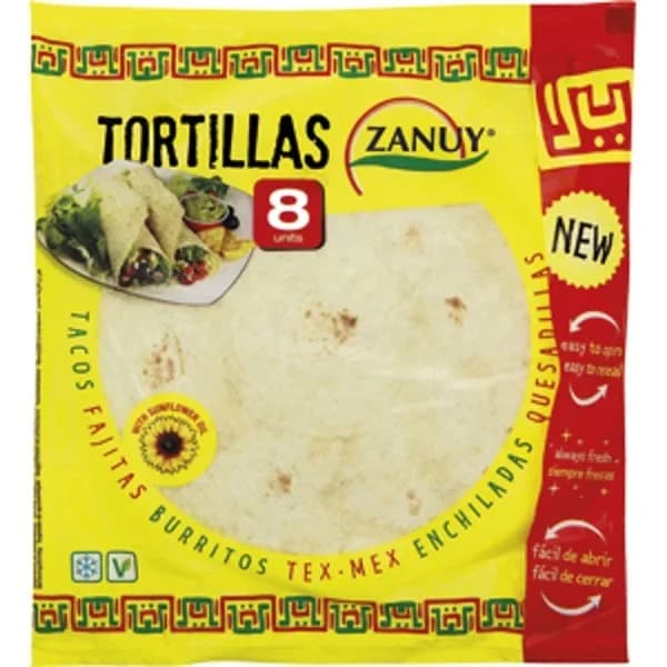 Tortilla de trigo ZANUY, paquete 320 g - 0.32 kg - Imagen del producto en Findit