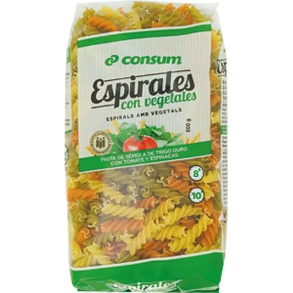 Espirales con Vegetales Paquete - 0.5 kg - Imagen del producto en Findit