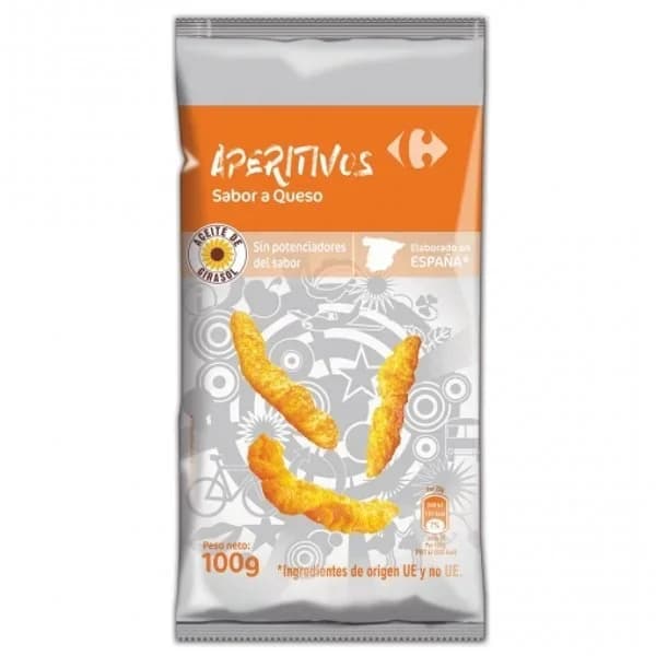 Aperitivo de maíz sabor queso Carrefour 100 g. - 0.1 kg - Imagen del producto en Findit