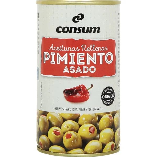 Aceituna Pimiento Asado Lata - 0.15 kg - Imagen del producto en Findit