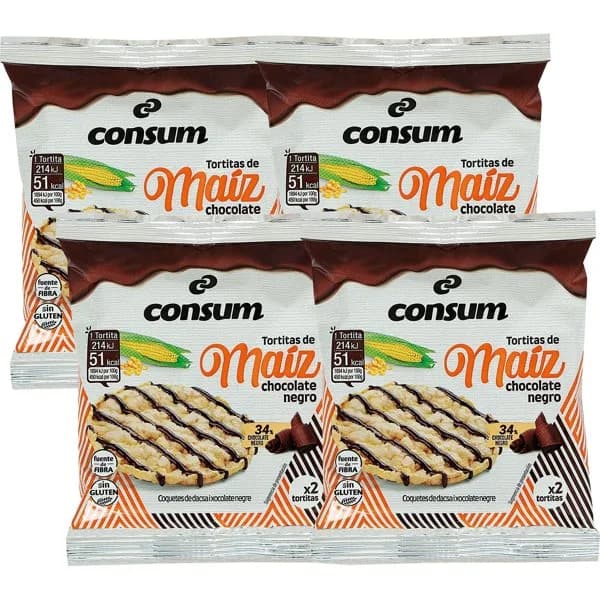 Tortitas de Maíz con Chocolate Negro - 0.1 ud - Imagen del producto en Findit