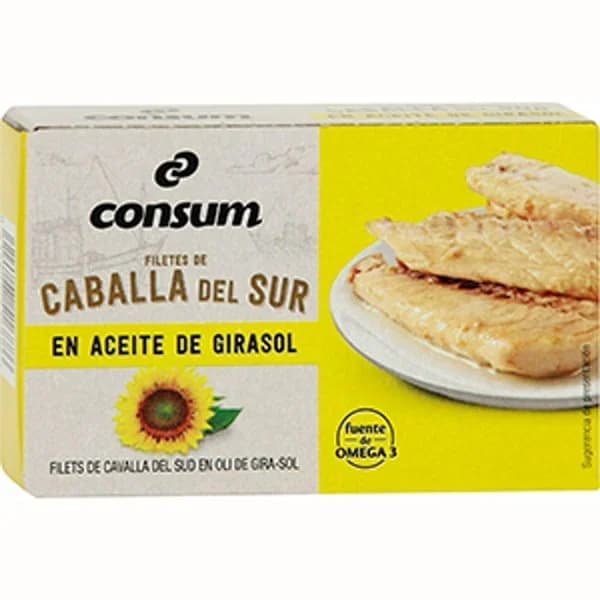 Filetes de Caballa en Aceite Girasol Lata - 0.08 kg - Imagen del producto en Findit