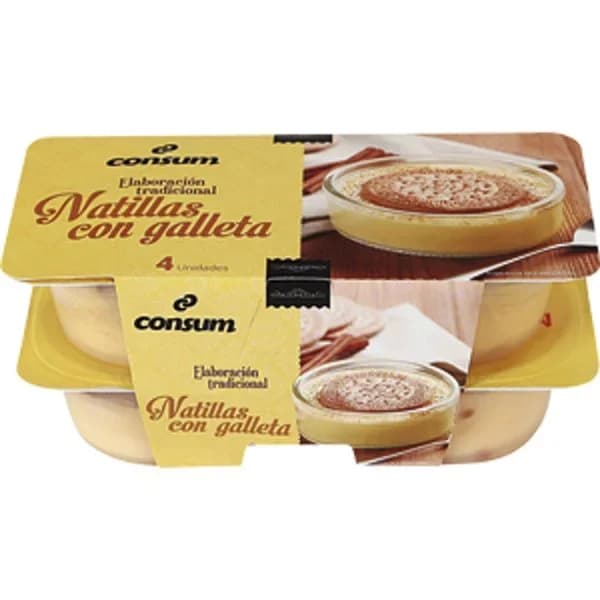 Natillas de Vainilla con Galleta Pack de 4 U. - 0.5 kg - Imagen del producto en Findit