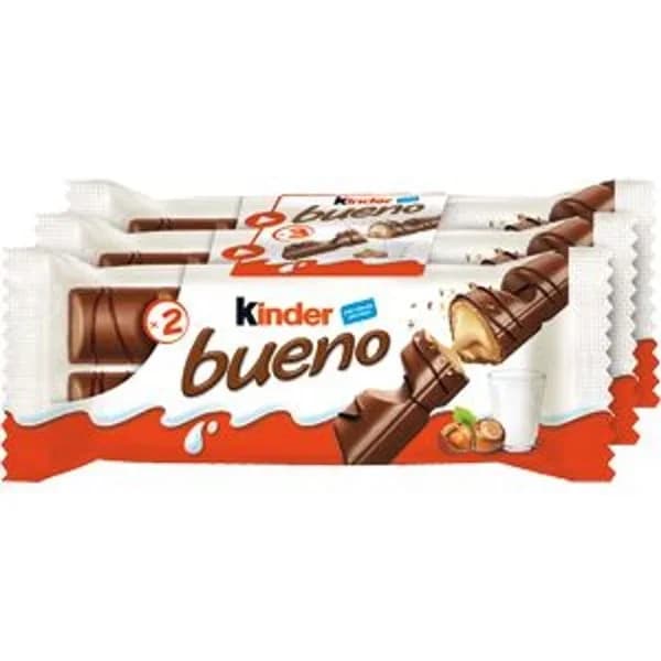 Barrita de chocolate KINDER Bueno, pack 3x43 g - 0.13 kg - Imagen del producto en Findit