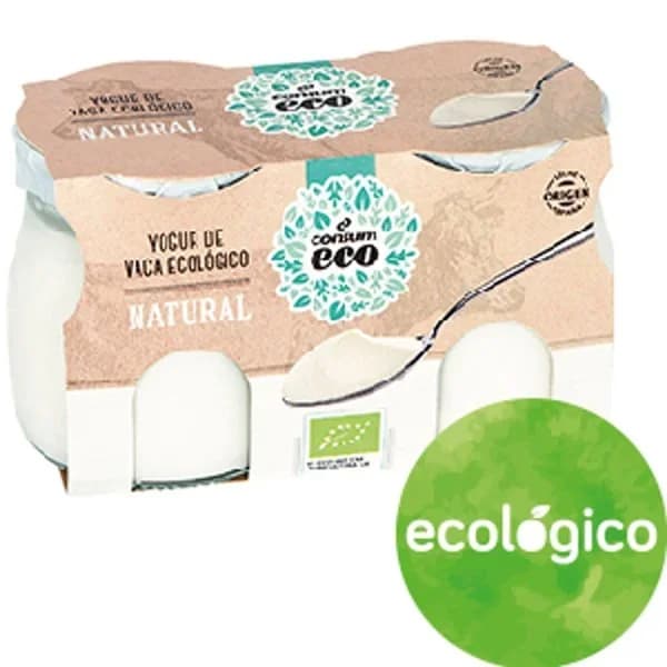 Yogur de Vaca Ecológico Natural Pack 2 Unidades - 0.25 kg - Imagen del producto en Findit