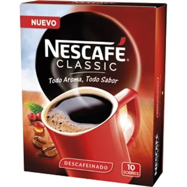 Café soluble descafeinado en sobres Nescafé Classic 10 ud. - 0.02 kg - Imagen del producto en Findit