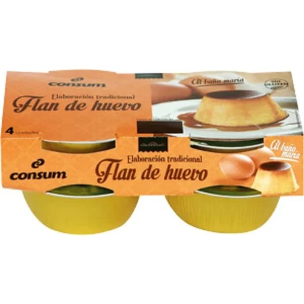 Flan Huevo Baño María Pack de 4 Unidades - 0.4 kg - Imagen del producto en Findit