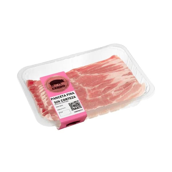 Panceta fina sin corteza corte fino - 0.5 kg - Imagen del producto en Findit