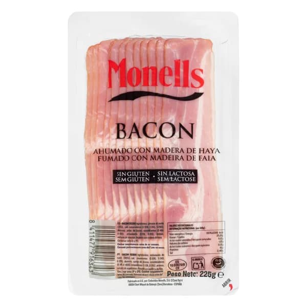 Bacón ahumado Monells lonchas - 0.22 kg - Imagen del producto en Findit
