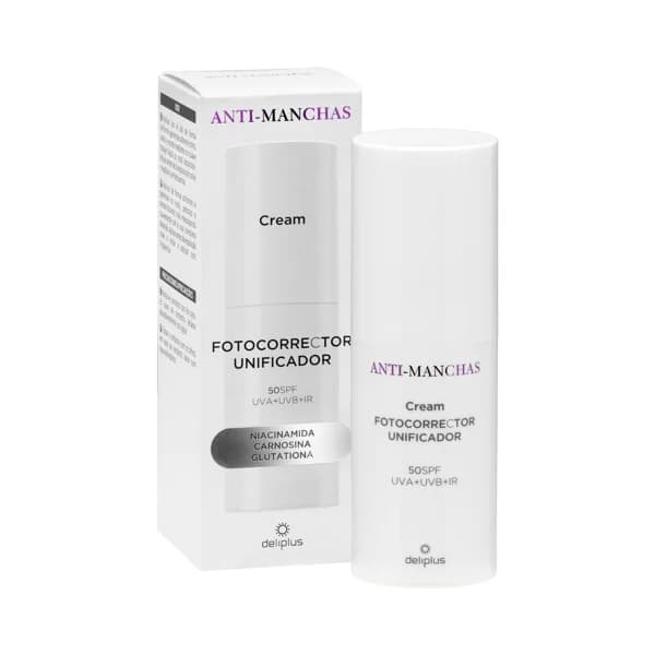 Crema facial fotocorrector unificador anti-manchas Deliplus FPS 50 - 0.05 l - Imagen del producto en Findit
