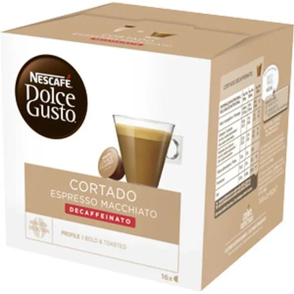 Café cortado espresso macchiato descafeinado en cápsulas Nescafé Dolce Gusto 16 ud. - 15.97 ud - Imagen del producto en Findit