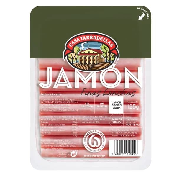 Jamón Cocido Finas Loncha 125G - 0.12 kg - Imagen del producto en Findit