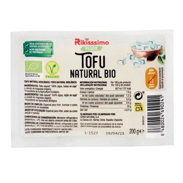 Tofu Natural Bio 200G - 0.2 kg - Imagen del producto en Findit