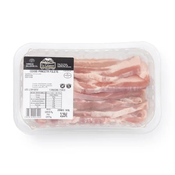 Filete de Panceta de Cerdo Bandeja €/KG - 1 kg - Imagen del producto en Findit
