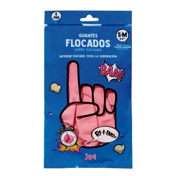 Guante Flocado Rosa Pequeño - 0.67 ud - Imagen del producto en Findit
