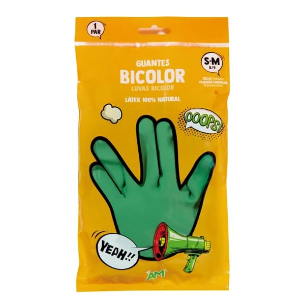 Guante Verde y Amarillo Pequeño - 1 ud - Imagen del producto en Findit