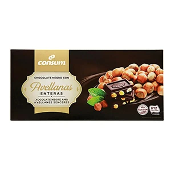 Chocolate Negro 55% con Avellanas Enteras - 0.2 kg - Imagen del producto en Findit