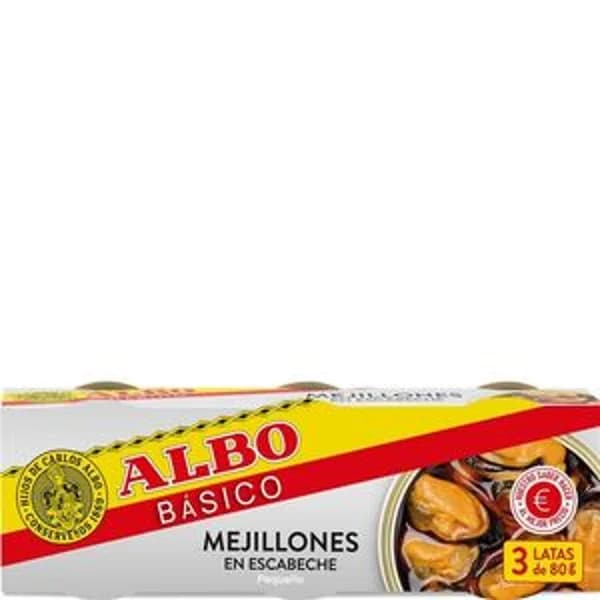 Mejillones en escabeche, 3x80g - 0.24 kg - Imagen del producto en Findit