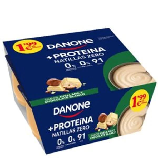 Natillas zero avellana chocolate blanco 4x120g - 0.48 kg - Imagen del producto en Findit
