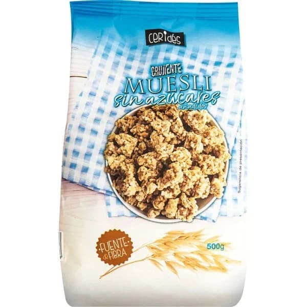 Muesli Crujiente sin Azúcar - 0.5 kg - Imagen del producto en Findit