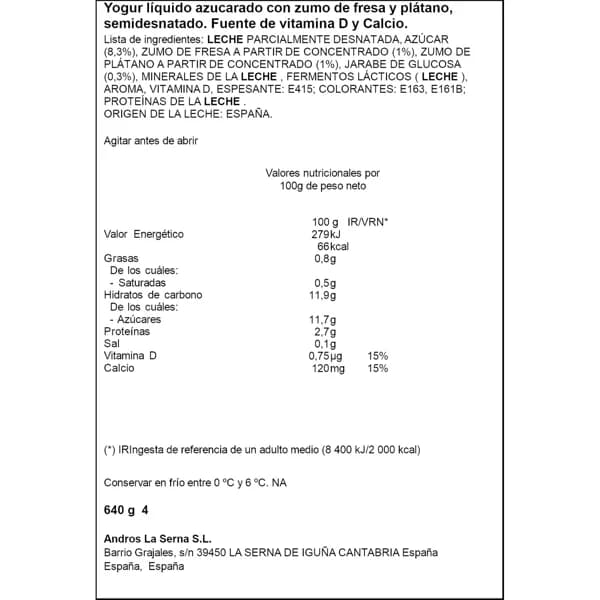 YOG.ALTEZA LIQ.FRESYPLAT.4X160 - 0.64 l - Imagen del producto en Findit