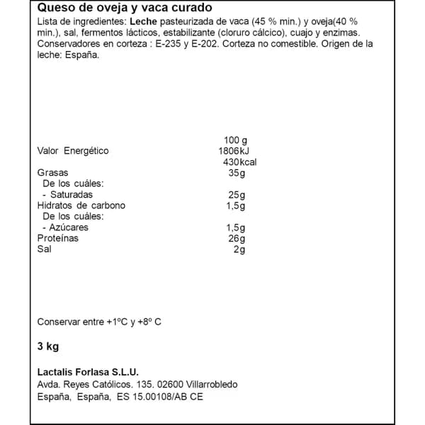 Queso Curado €/KG - 1 kg - Imagen del producto en Findit