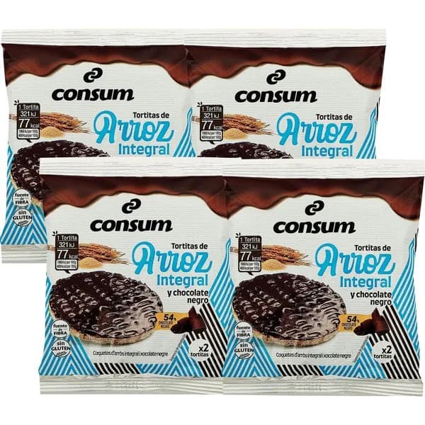 Tortitas Arroz Integral con Chocolate Negro - 0.13 ud - Imagen del producto en Findit